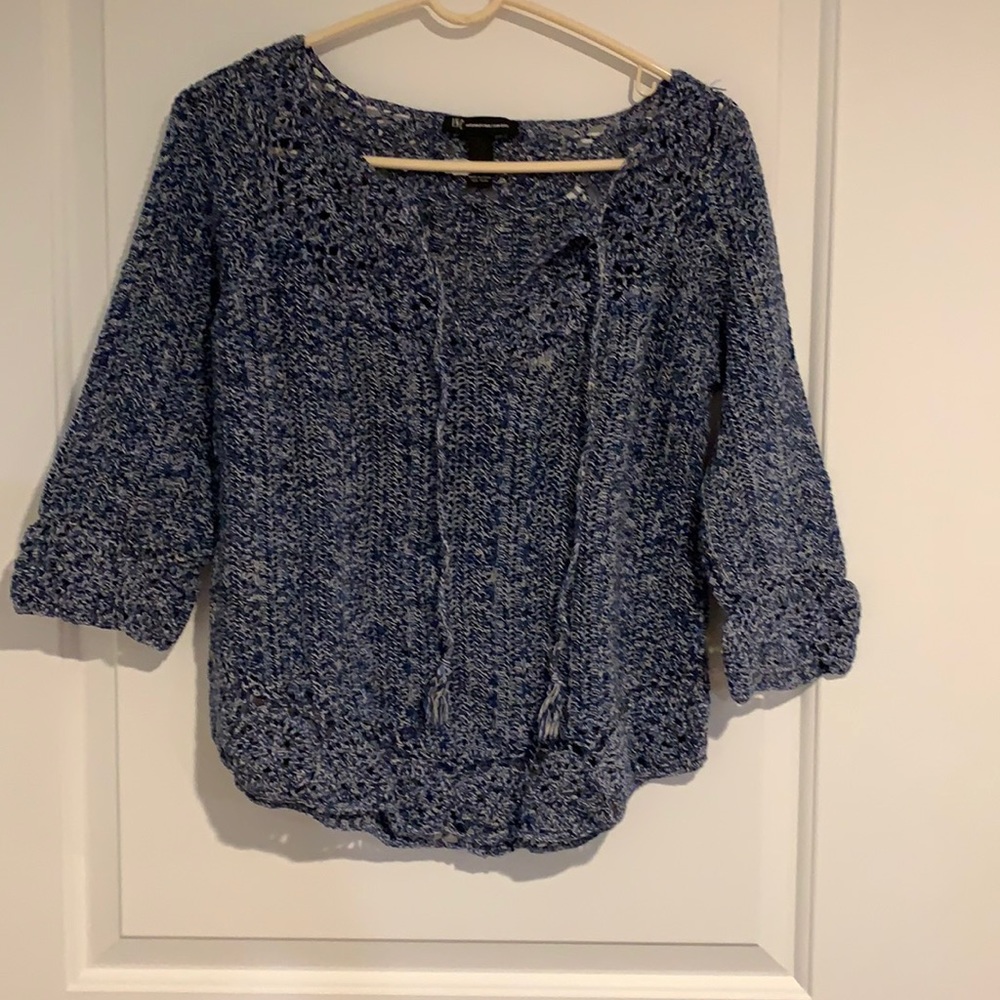 Loose Knit Crocheted Cotton Sweater